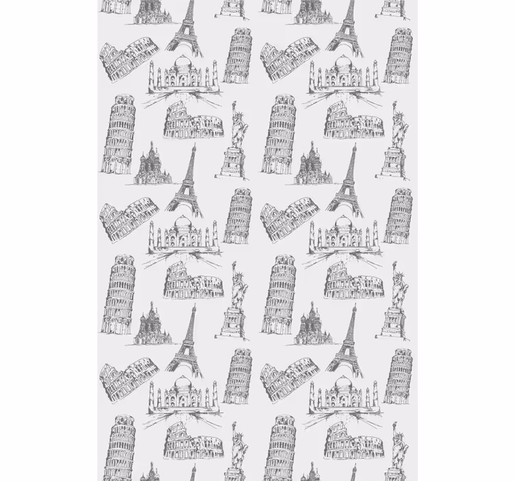 Famous landmarks silhouettes blind original - TenStickers