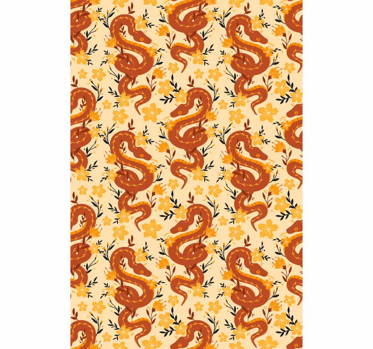 Serpent With Flowers animals blind - TenStickers