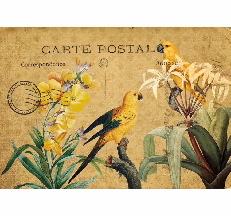 Vintage Bird Floral blind flowers and plants - TenStickers