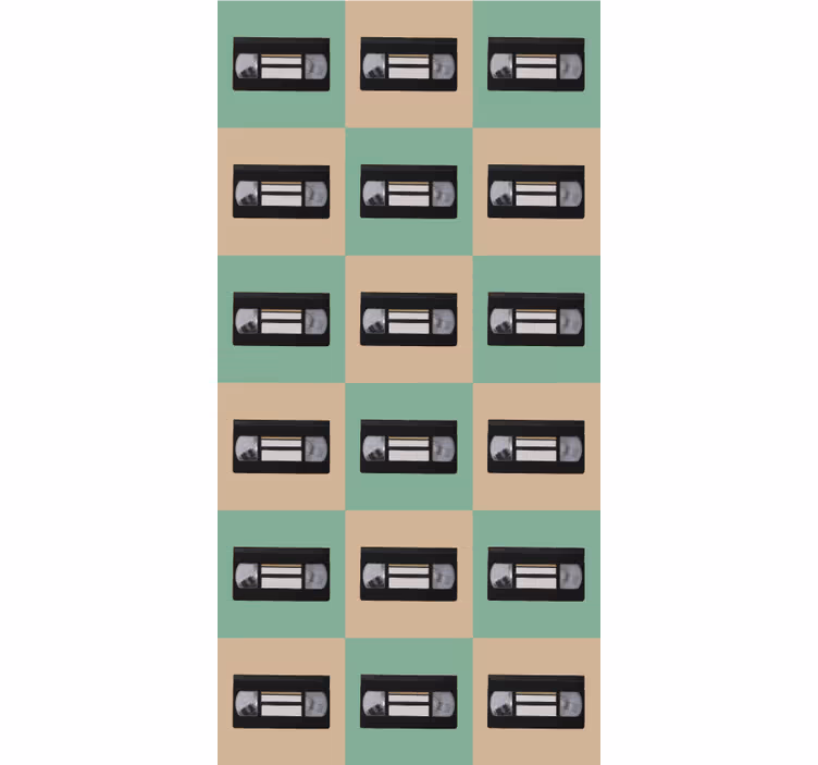 Retro roller blind with vintage tape design - TenStickers