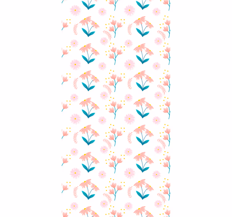 Pink echinacea pattern blind flowers and plants - TenStickers