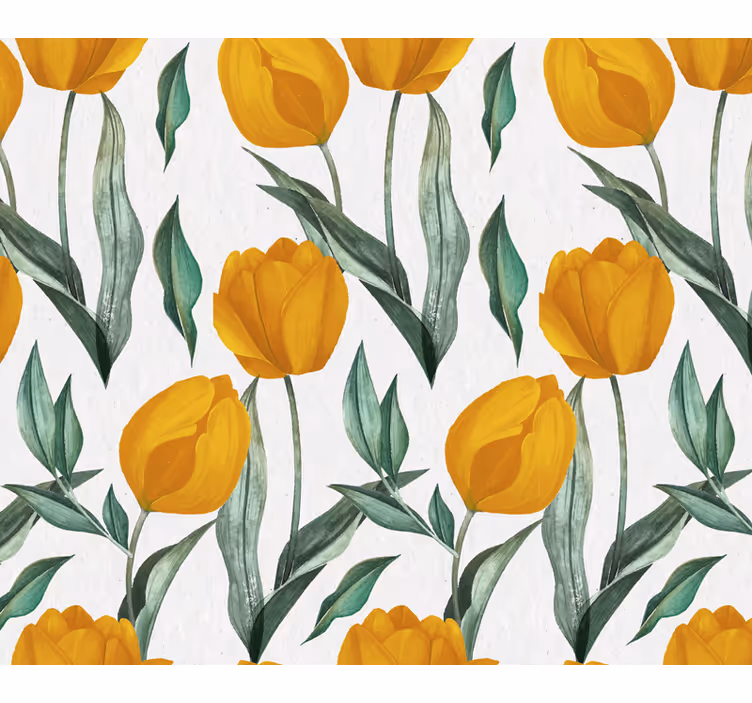 Yellow Tulip Blooms blind flowers and plants - TenStickers