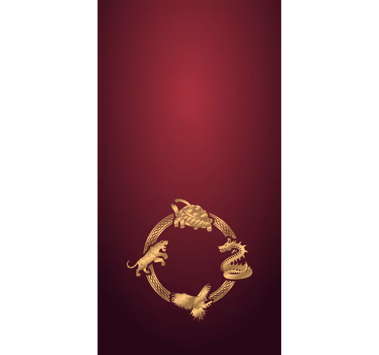 Ornate gold creatures animals blind - TenStickers