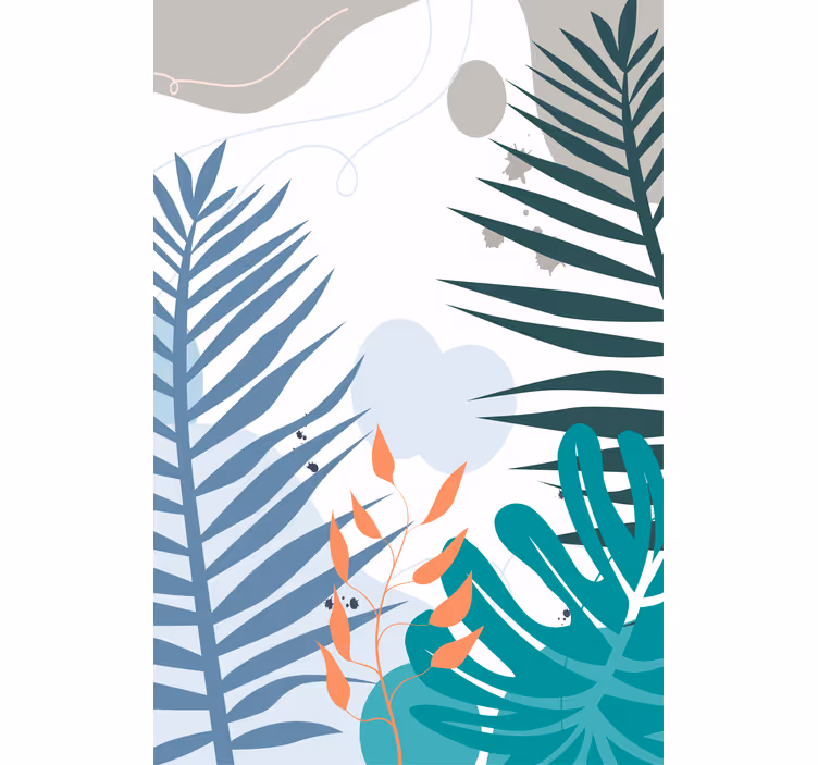 Tropical big leaves blind flowers and plants - TenStickers