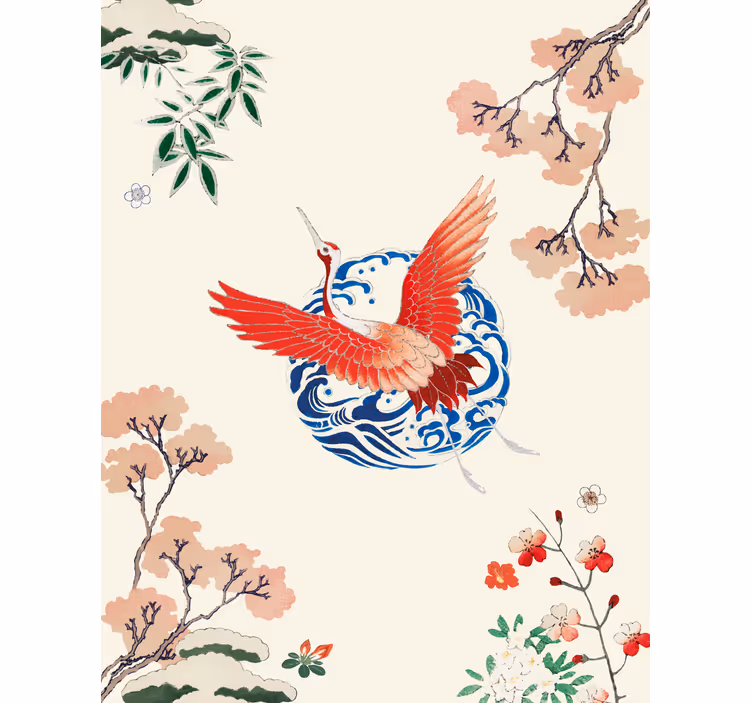 Flying Crane Bloom blind flowers and plants - TenStickers