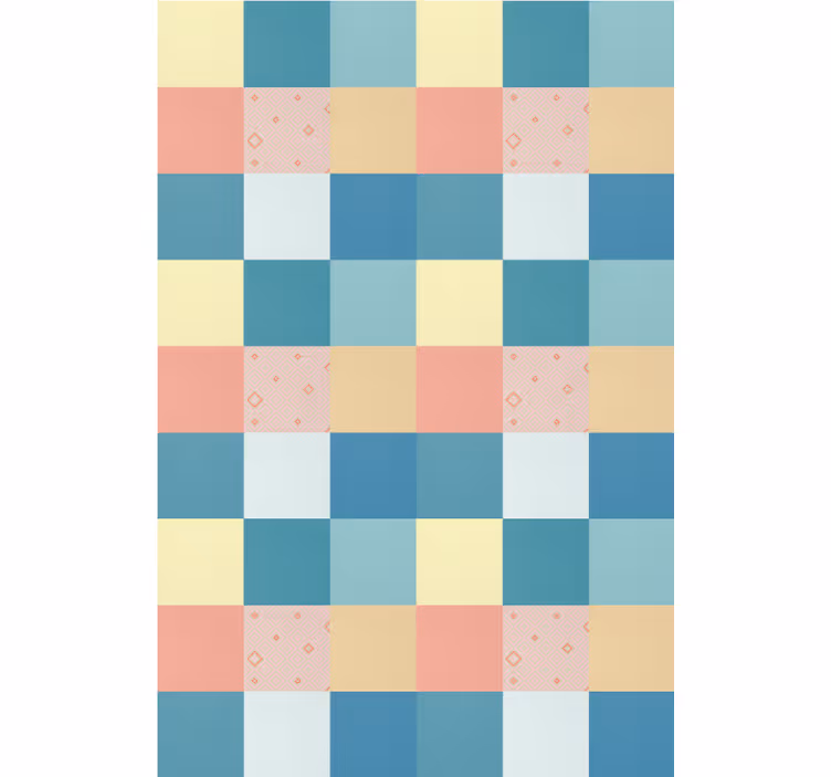 Pattern roller blind colorful square design - TenStickers