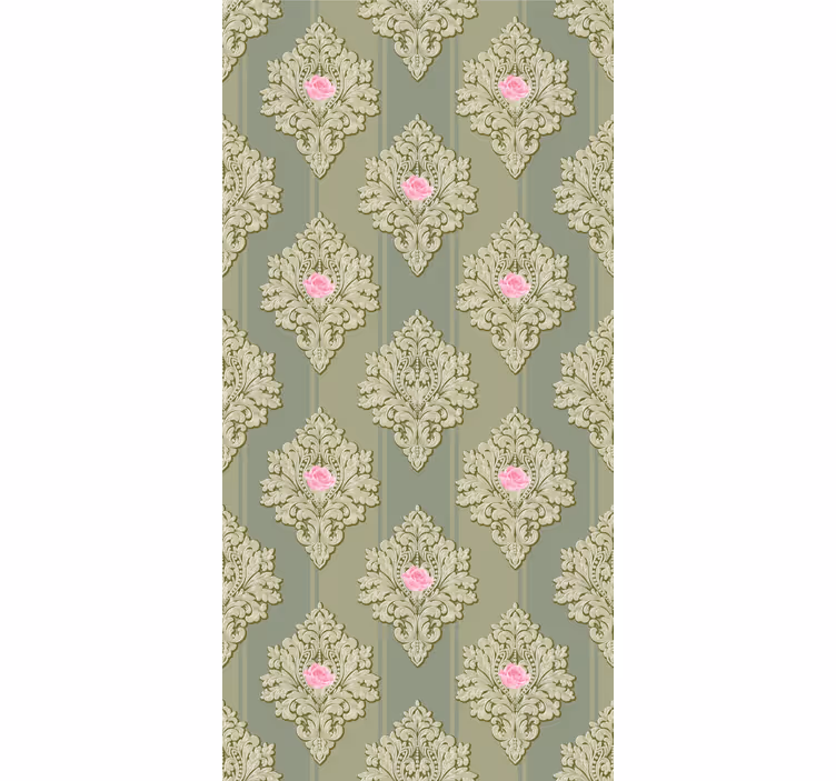 Retro botanical motif floral roller blind - TenStickers