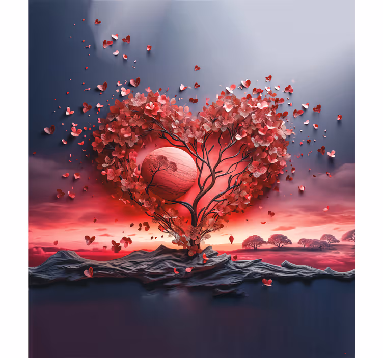 heart tree Romantic blind - TenStickers