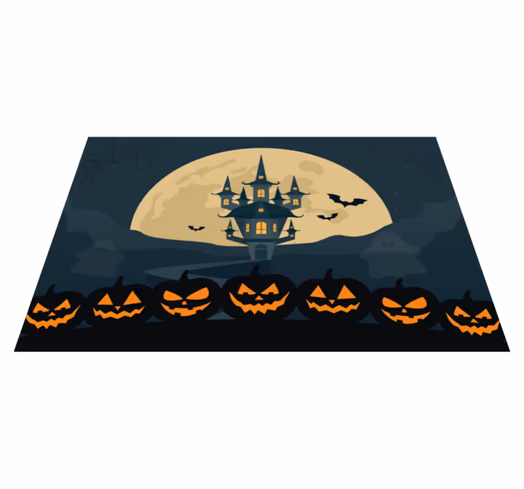 Halloween placemats haunted castle design - TenStickers
