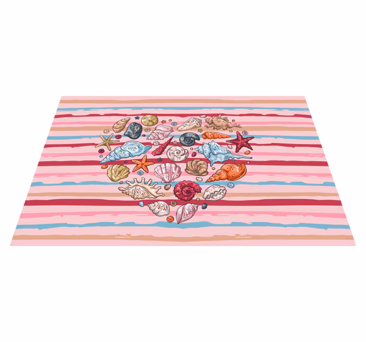 Modern placemats shells heart design - TenStickers