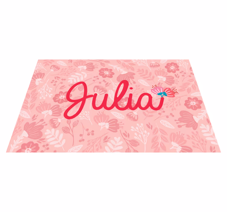 Personalizable placemat floral personalized design - TenStickers