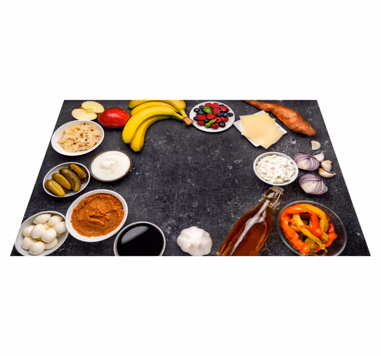 Modern placemats red bowl ingredients - TenStickers