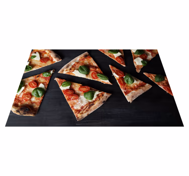 Restaurant placemats sliced pizza design - TenStickers