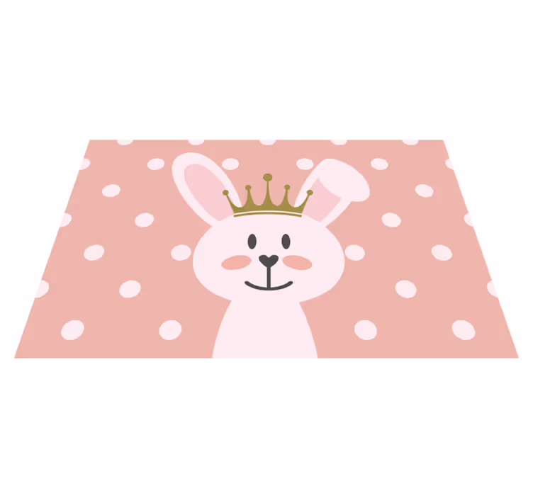 Children placemats cute bunny crown - TenStickers