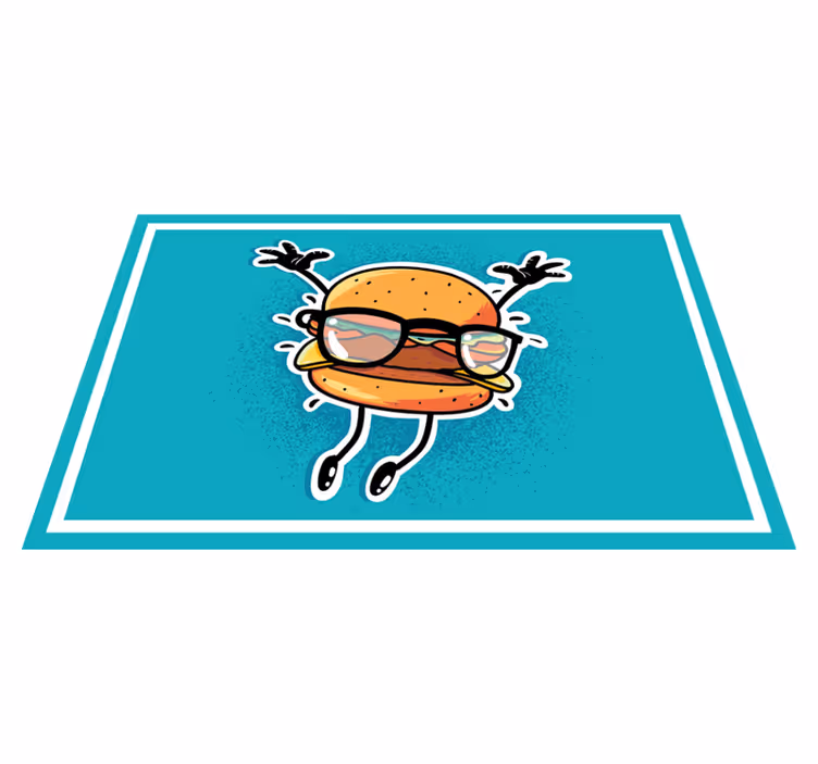 Children placemats jumping hamburger character - TenStickers