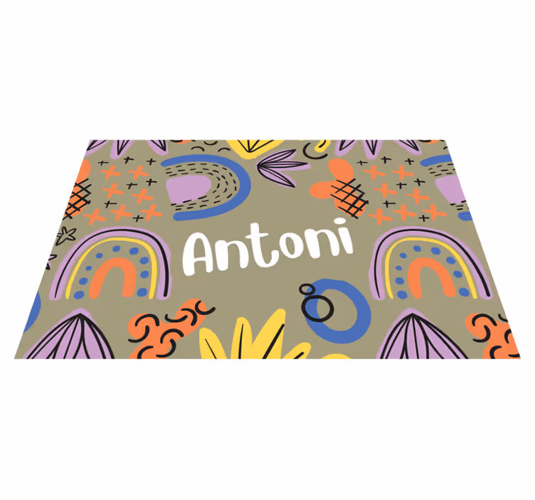 Personalisable placemat with vibrant name design - TenStickers