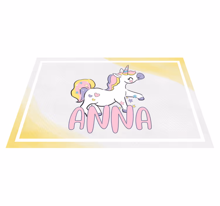 Children placemats unicorns with hearts - TenStickers