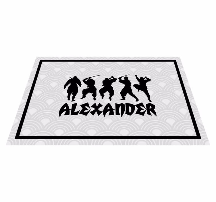 Personalisable placemat ninja warrior shadows - TenStickers