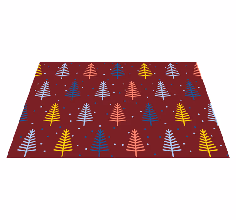 Hand drawn christmas trees Christmas placemats - TenStickers
