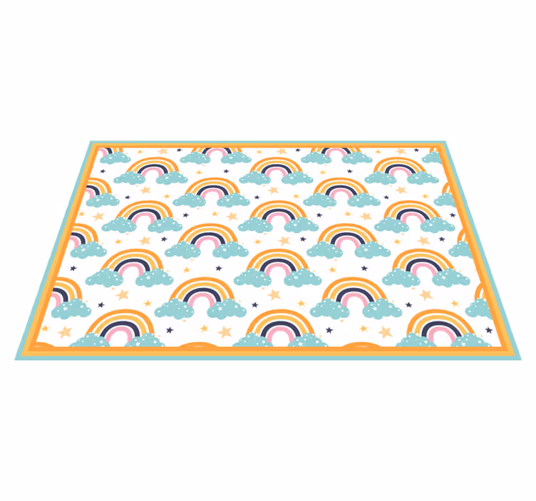 Colorful rainbows with clouds children placemat - TenStickers