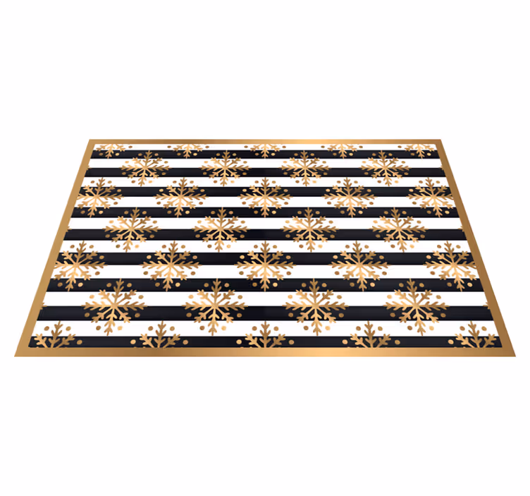 Christmas placemats with gold snowflake design - TenStickers