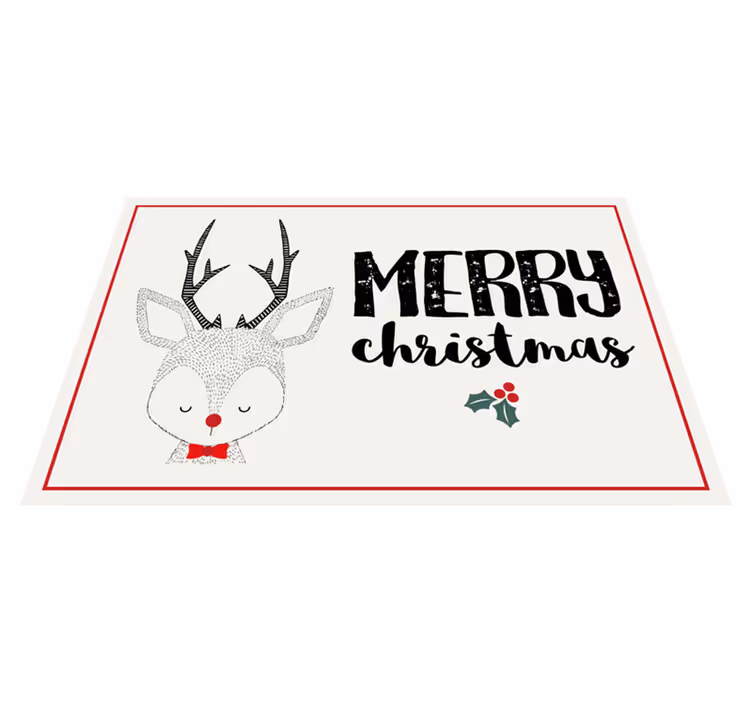 Christmas placemats merry reindeer design - TenStickers