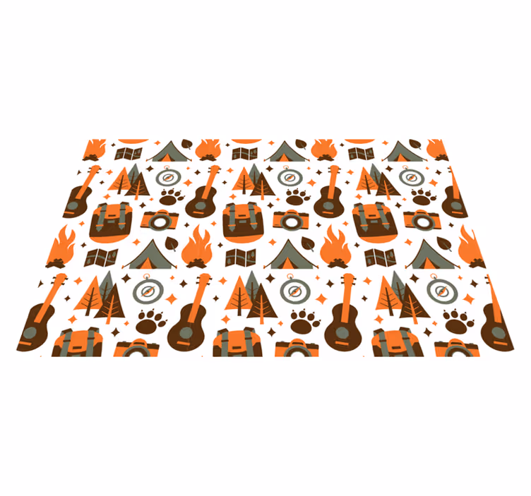Children placemats camping adventure elements - TenStickers