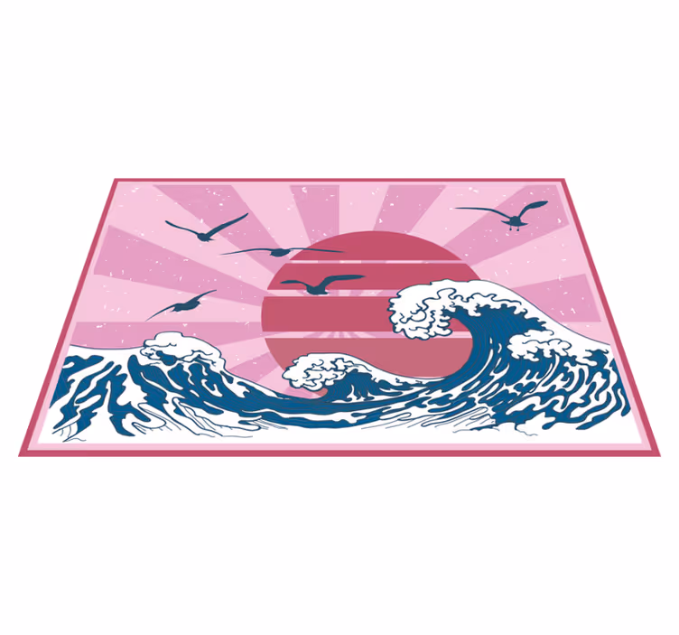 Modern placemats waves and sun design - TenStickers