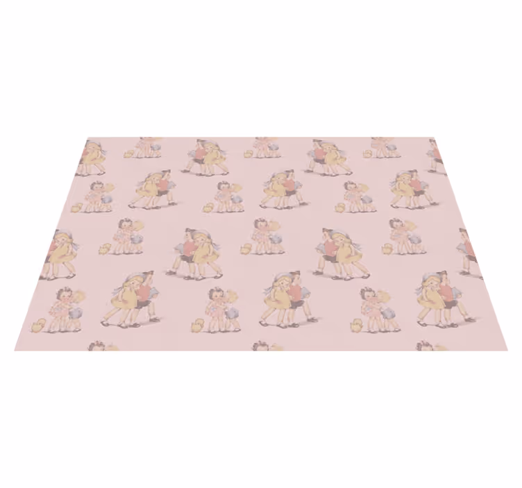 Children placemats with retro kid illustrations - TenStickers