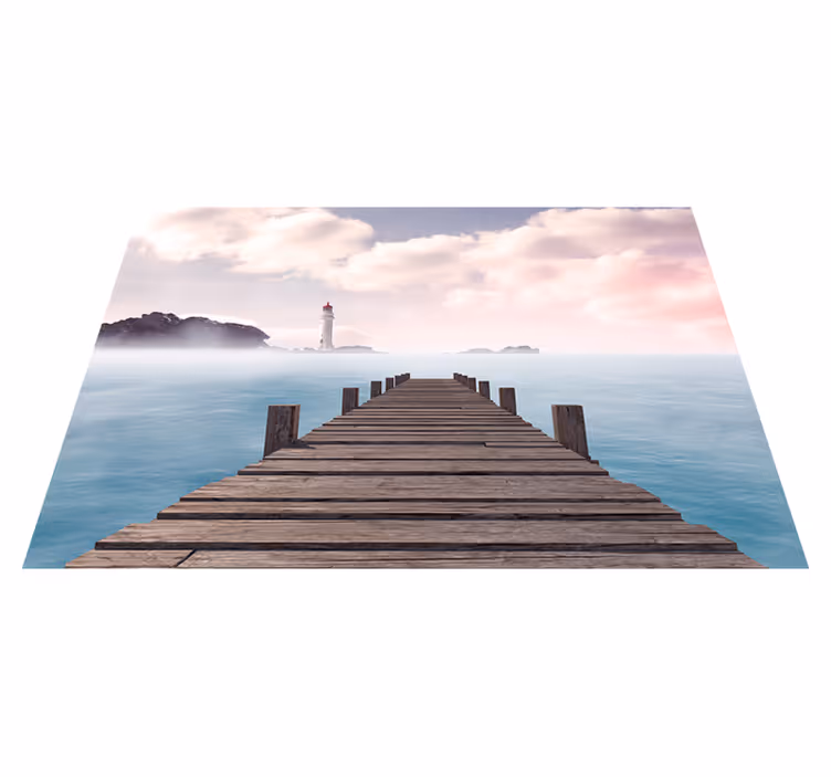 Modern placemats serene dock pathway design - TenStickers