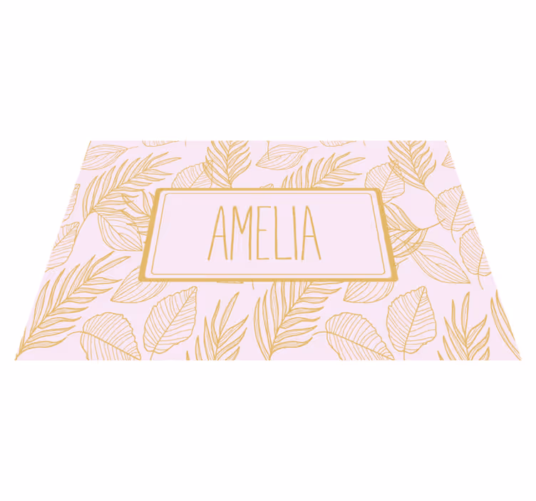 Personalisable placemat personalized leaf pattern - TenStickers