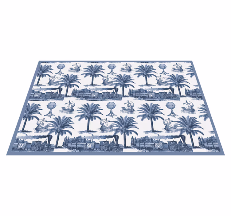 Modern placemats nostalgic travel memories - TenStickers