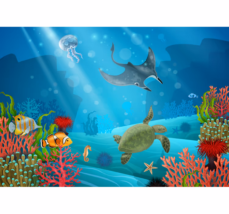Underwater Fantasy childrens wall mural - TenStickers