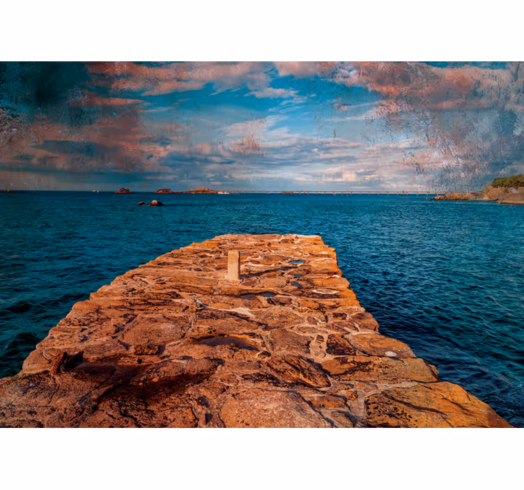 Coastal Rock Path landscape wall mural - TenStickers