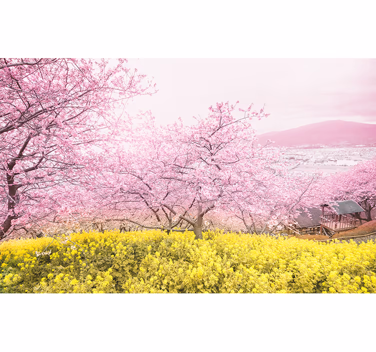 Cherry Blossom Tranquility flower wall mural - TenStickers