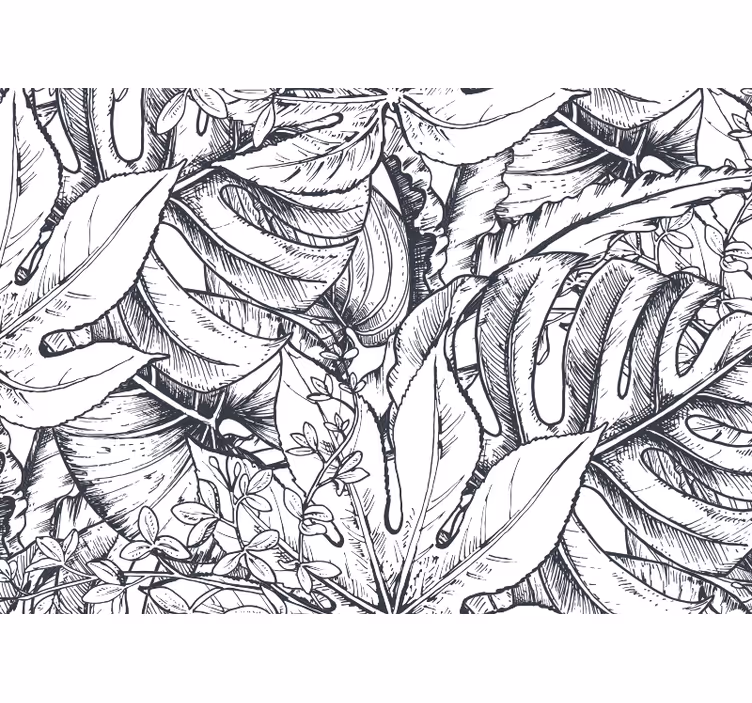 Leafy Botanical Illustration wall mural nature - TenStickers