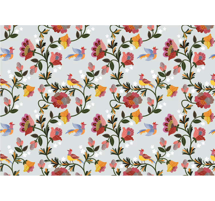Colorful Floral Pattern flower wall mural - TenStickers
