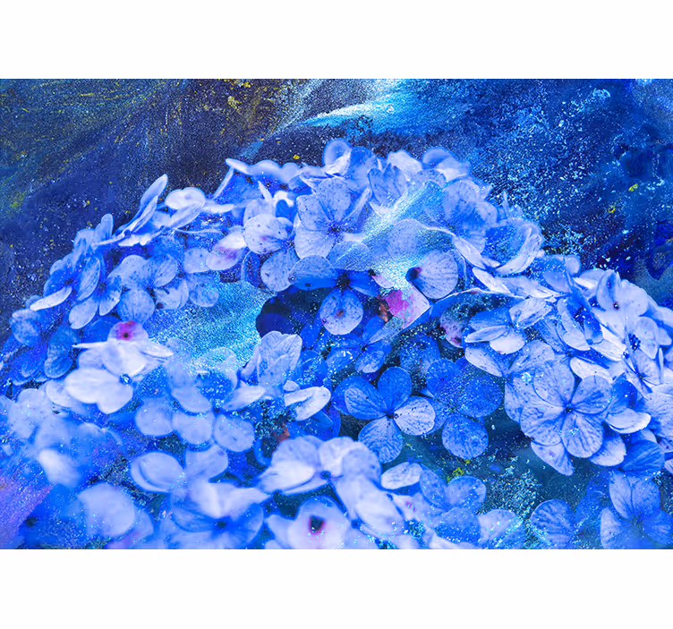 Blue Floral Arrangement flower wall mural - TenStickers