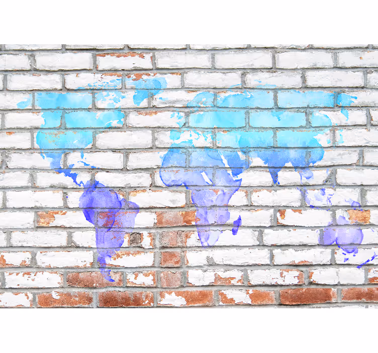 Global Map Splash world map wallpaper - TenStickers