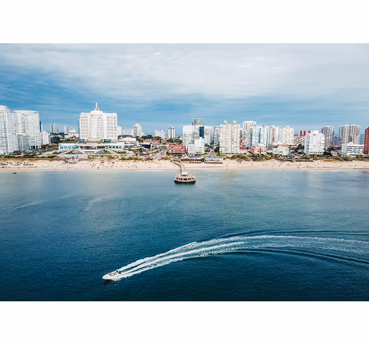 Seaside Urban Vista city wall mural - TenStickers