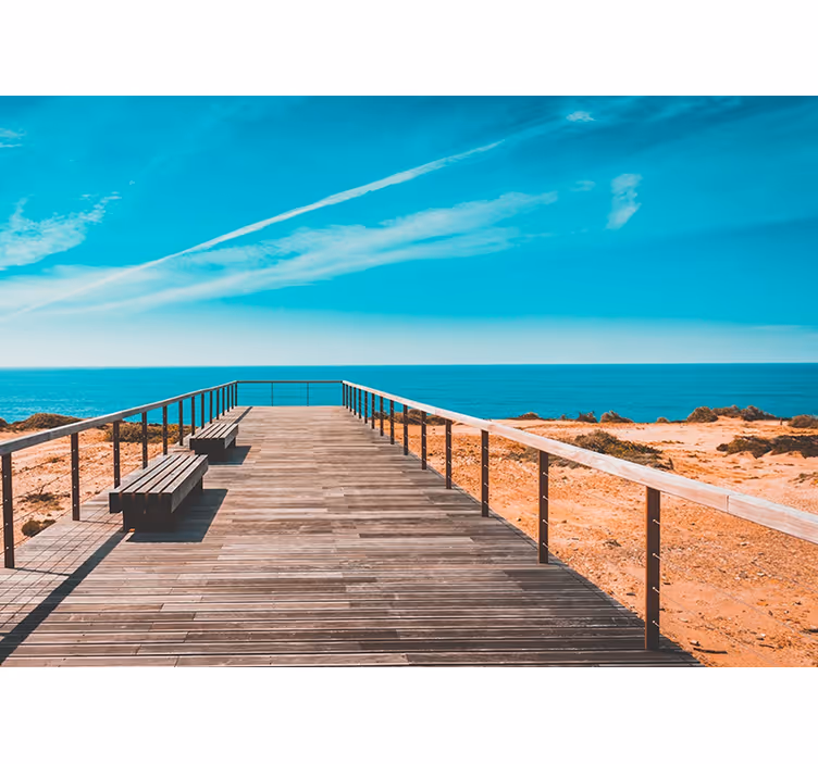 Coastal Boardwalk View landscape wall mural - TenStickers