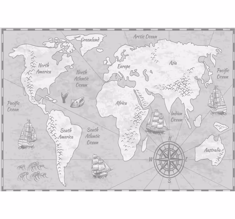 World map wallpaper for global discovery - TenStickers