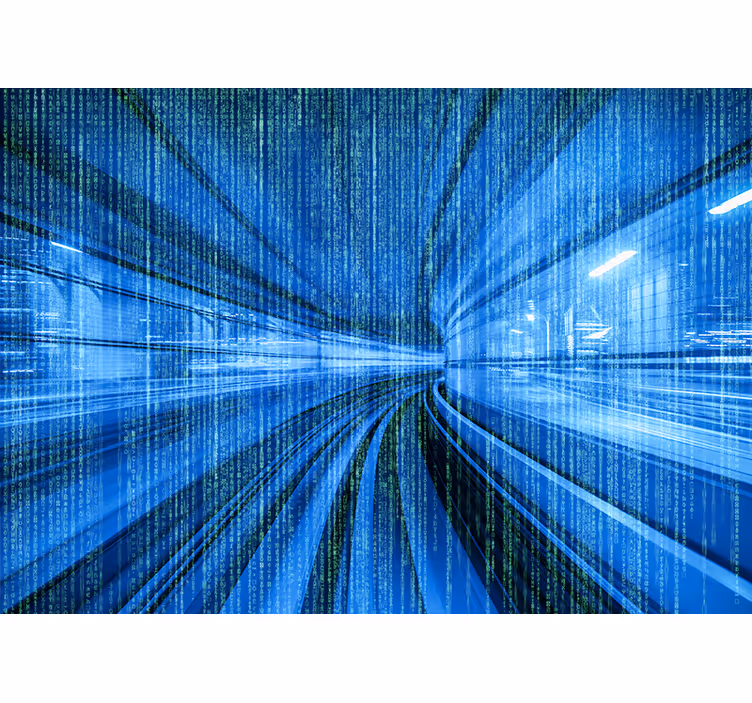 Dynamic Digital Flow abstract wall mural - TenStickers