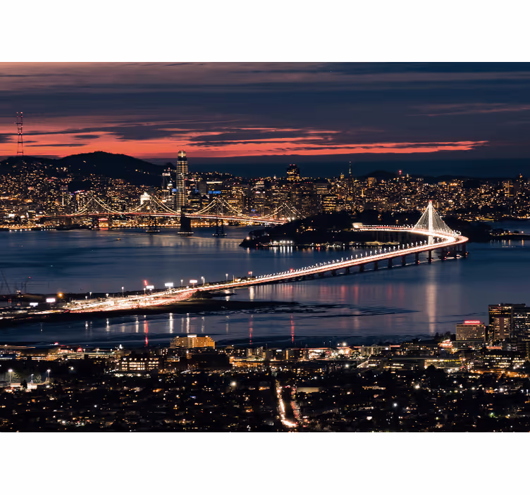 Bay Bridge View city wall mural - TenStickers