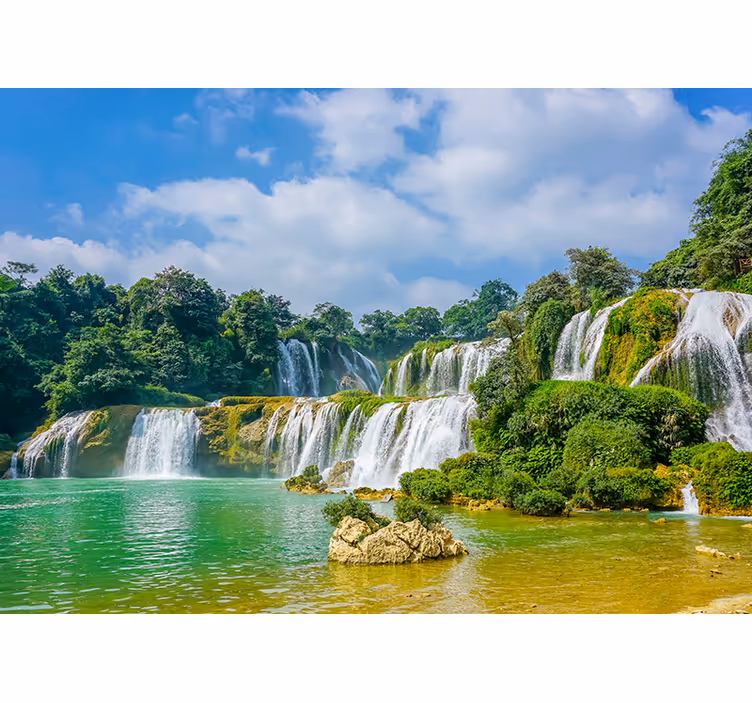Wall mural waterfall tranquil waterfall view - TenStickers