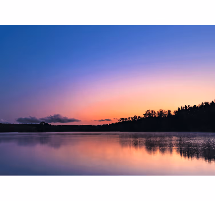 Landscape wall mural tranquil lake reflections - TenStickers