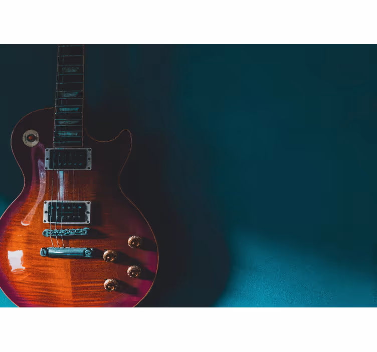 Shining guitar music notes wall mural - TenStickers