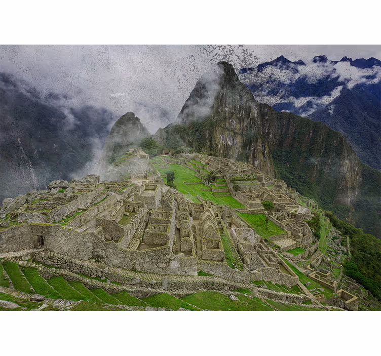 City wall mural machu picchu ruins - TenStickers