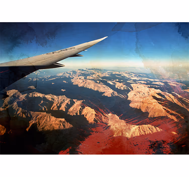 Wall mural vehicle aerial mountain landscape - TenStickers
