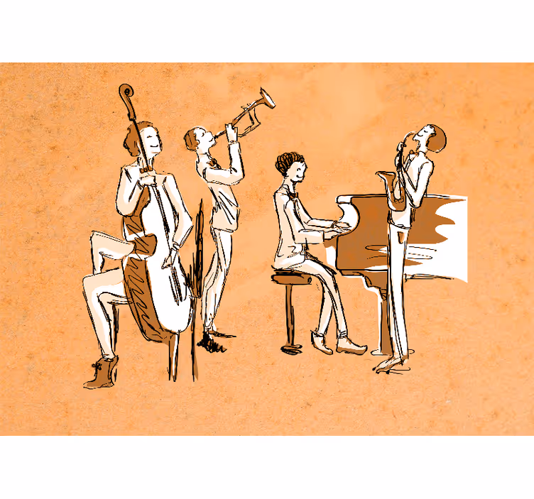 Music wall mural jazz band performance art - TenStickers